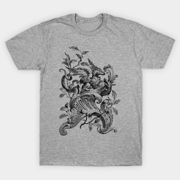 Vintage Ornate DRAGON illustration Victorian Gothic T-Shirt by AltrusianGrace